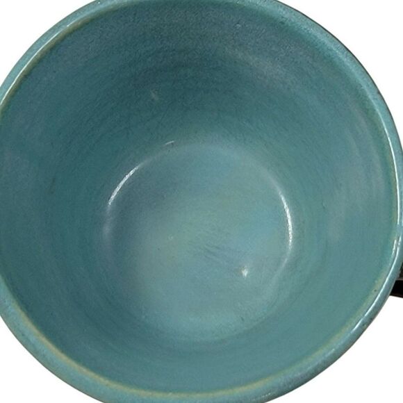 Set 6 Lot Red Wing Pottery Village Brown USA Vintage Coffee Mug Teal Green Blue - Picture 2 of 7